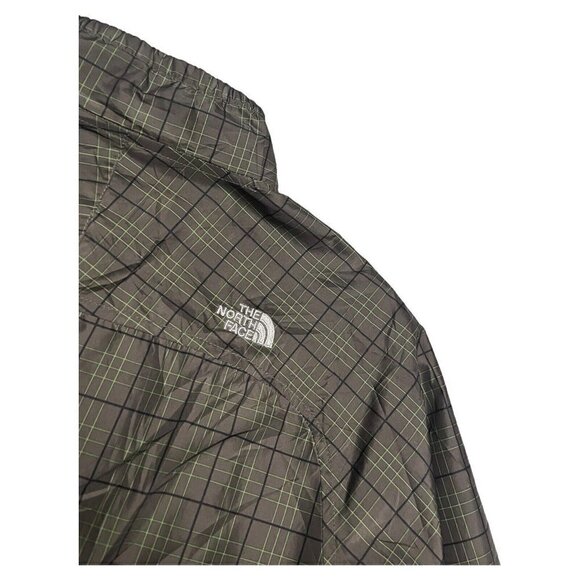 The North Face Nylon Windbreaker Jacket Check Print Zipper Green - Size Small - Picture 6 of 6